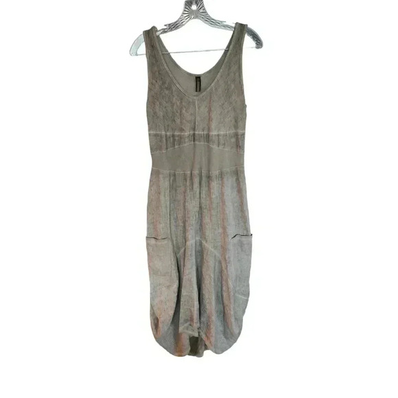 Inizio Linen Magic Dress Lagenlook Boho Midi - Picture 3 of 6